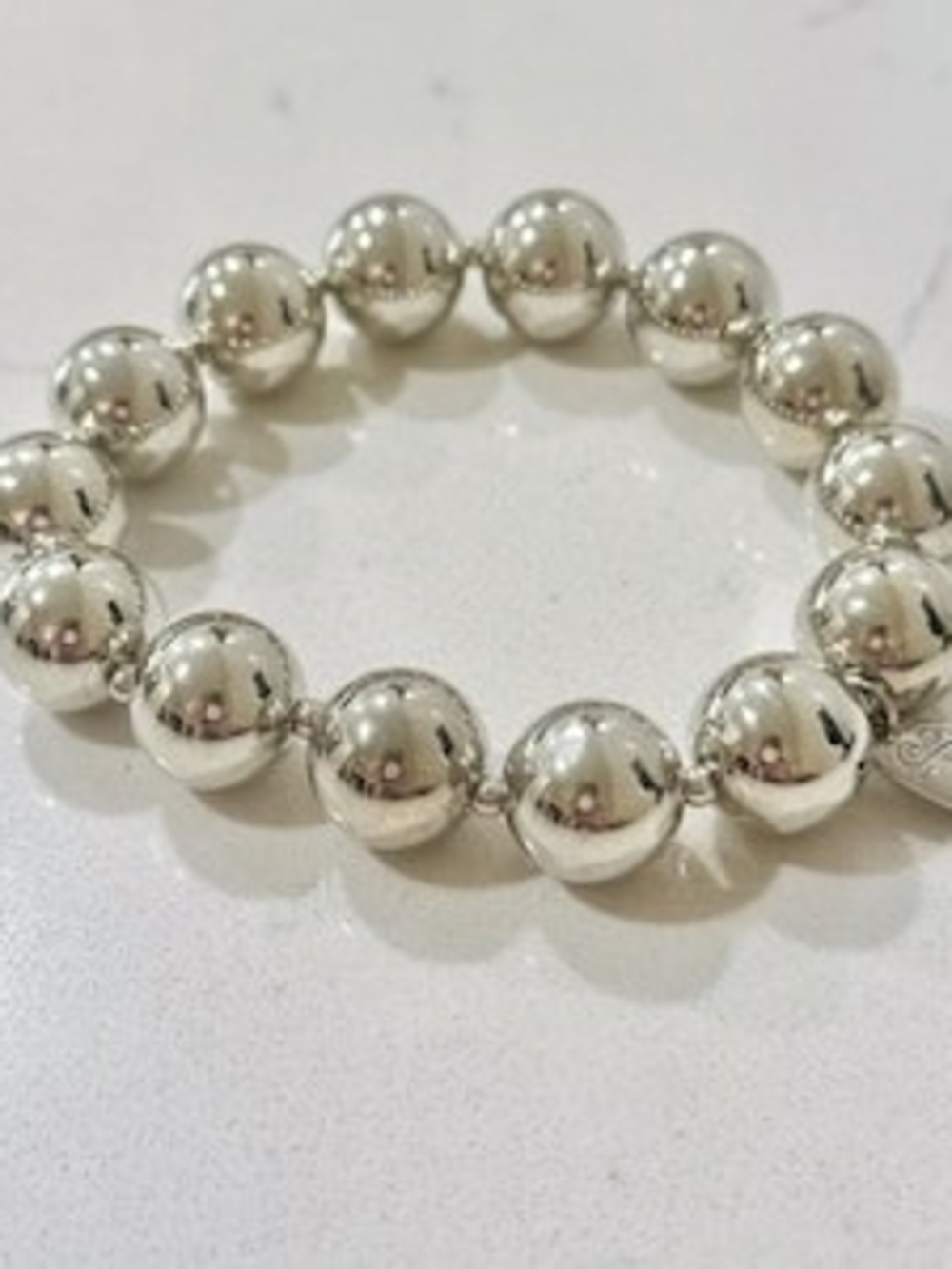 Sale 🛍 Plunder Silver Polished Bead Stretch Bracelet